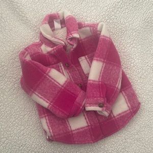 Pink/White plaid shacket